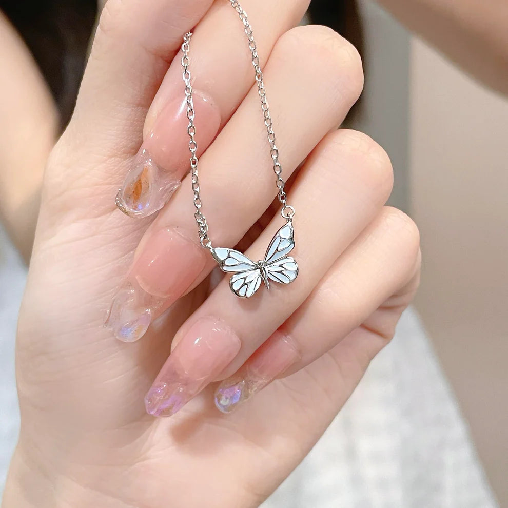 Glow in the Dark - Dream Blue Butterfly Necklace
