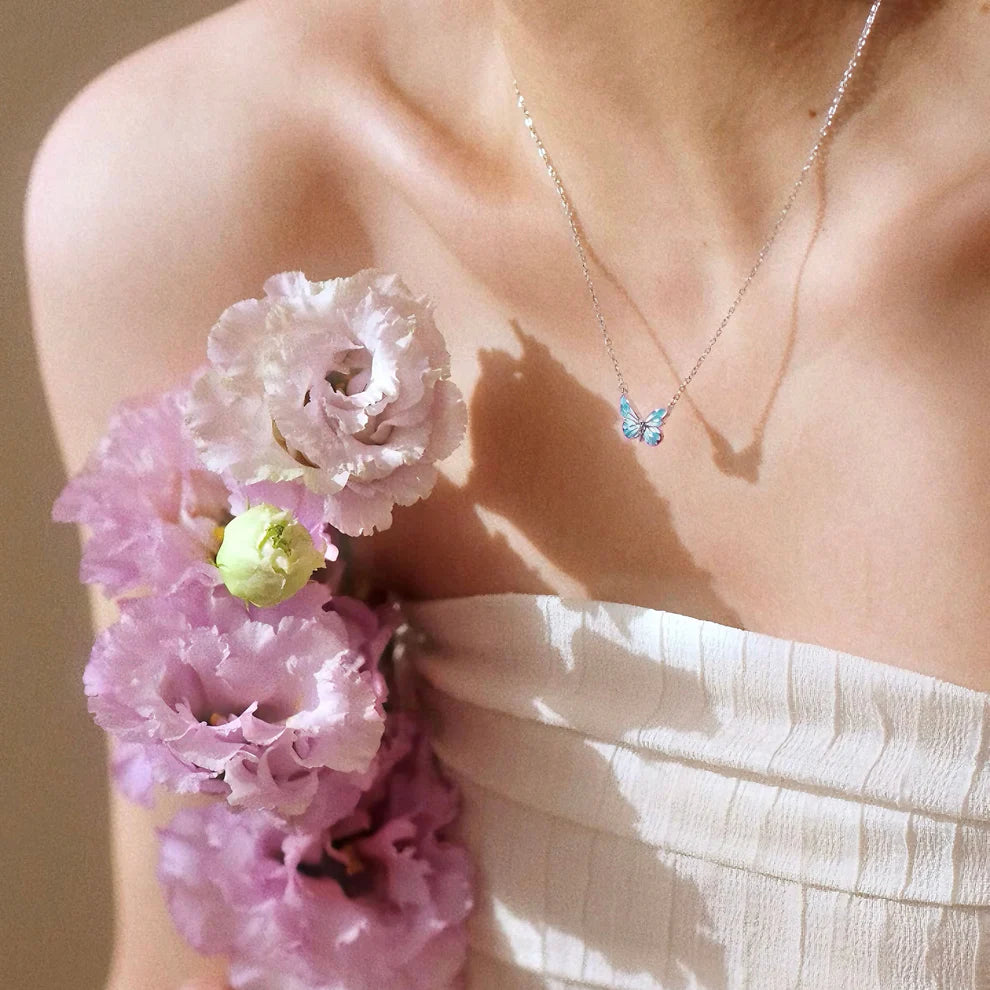 Glow in the Dark - Dream Blue Butterfly Necklace