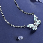 Glow in the Dark - Dream Blue Butterfly Necklace